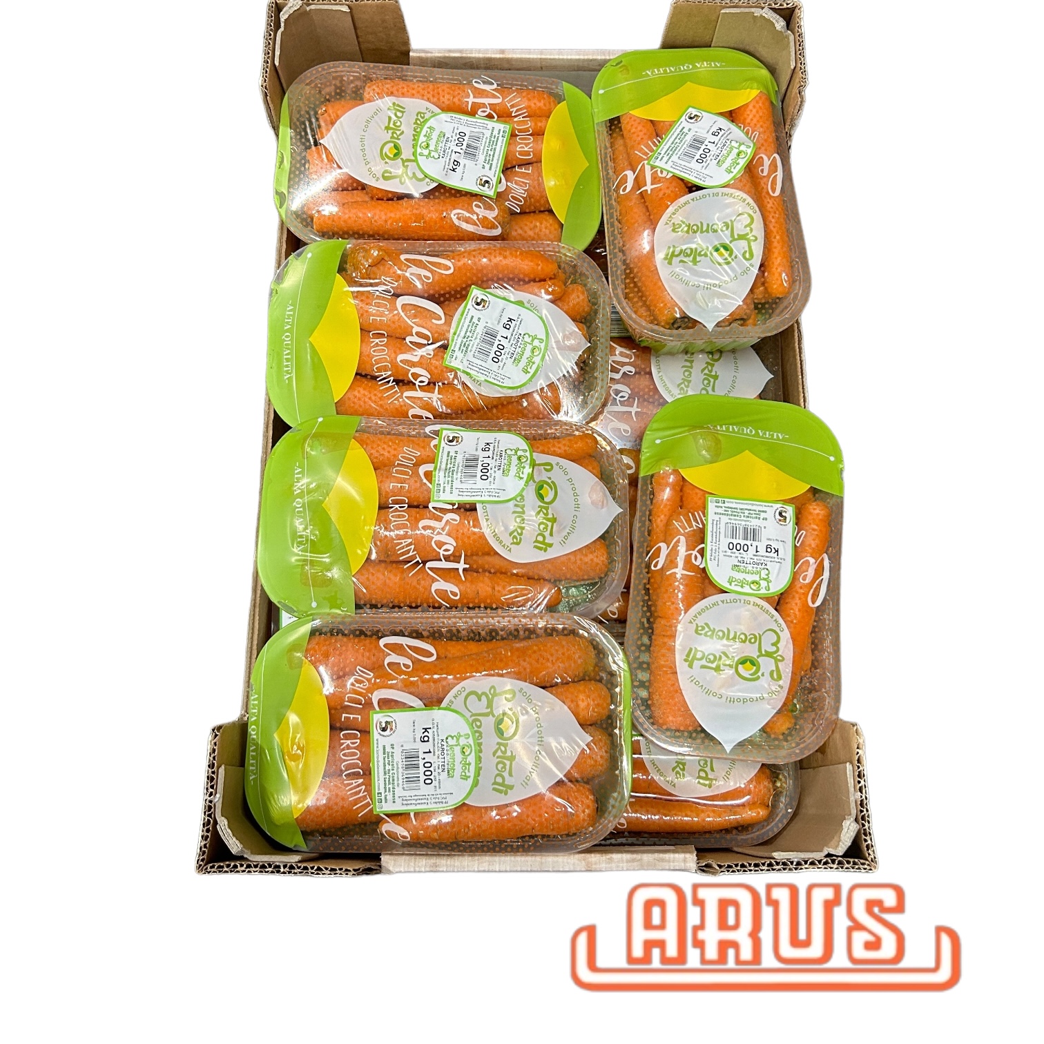 Möhren "gewaschen, gepackt" 12x1kg - Schalen - "Neue Ernte"